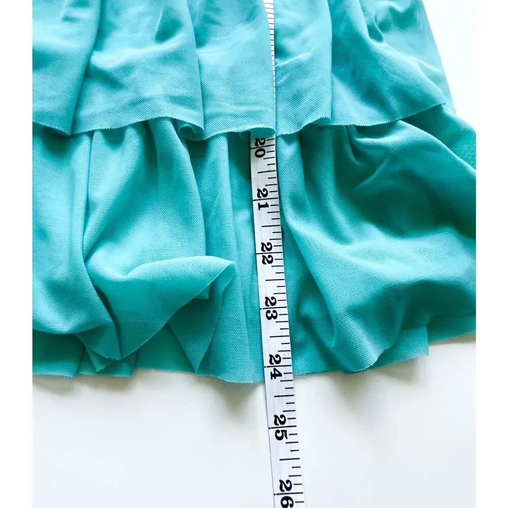 Girl's Hanna Andersson Teal Tiered Skirt Sleeveless Dress Size 120 6/7